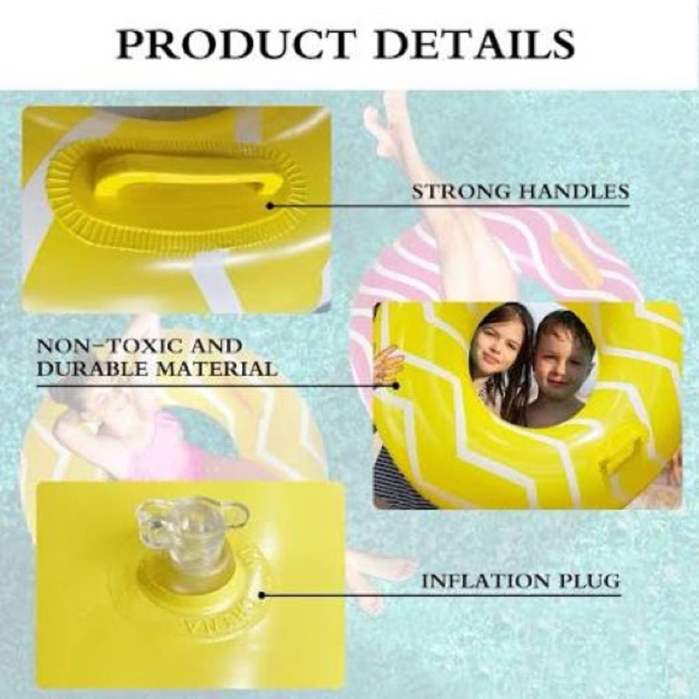 🏊‍♀️ Lección Pink and Yellow Inflatable Pool Floats